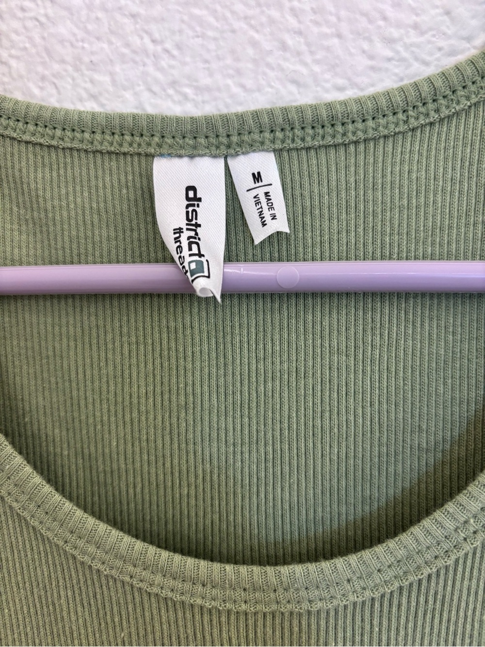 Olive Green Ribbed Tank Top - City Arms Graphic - Picture 2 of 11